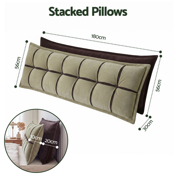 Giselle Bedding Headboard Pillow with Double-Layer Storage Wedge Reading Backrest with Adjustable Filling, Chenille Bed Rest Cushion for Daybed, Dorm, and RV King