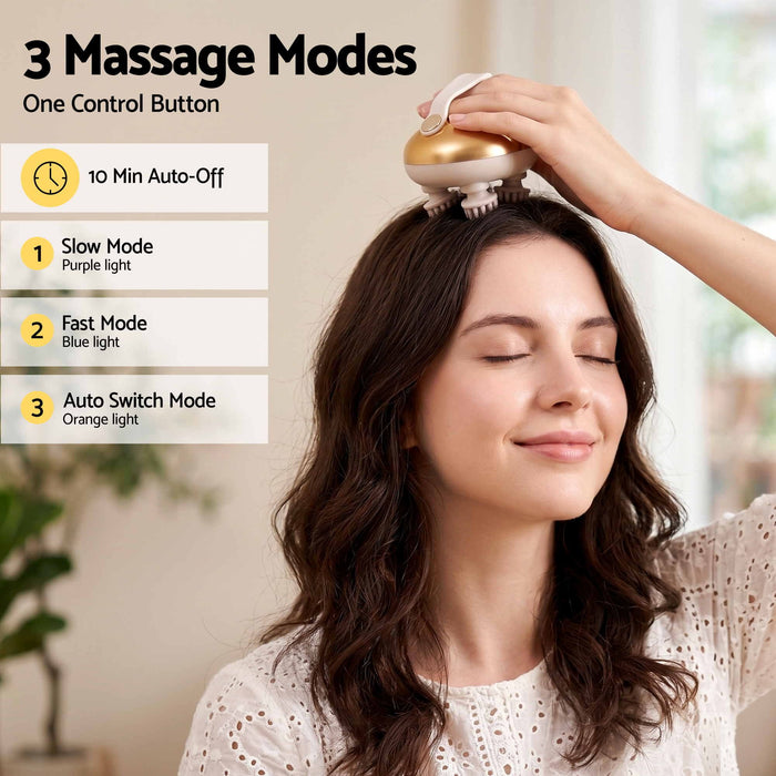 Livemor Scalp Massager Kneading Head Massager Scalp Stress Relax Portable Rechargeable Hair Massager Shower Massage Waterproof Cat Massager Scratcher, Gift for Mom Dad