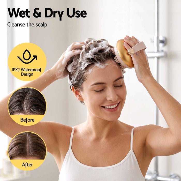 Livemor Scalp Massager Kneading Head Massager Scalp Stress Relax Portable Rechargeable Hair Massager Shower Massage Waterproof Cat Massager Scratcher, Gift for Mom Dad