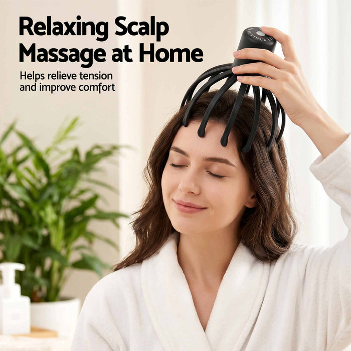 Livemor Head Massager Scalp Electric with 3 Modes, 360 Degree Head Massager Cordless Portable, Head Scratcher for Stress Relax