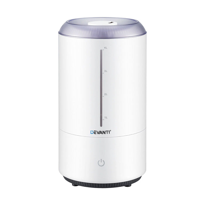 Devanti Ultrasonic Humidifier Aroma Diffuser Top Fill Quiet Bedroom 4L White