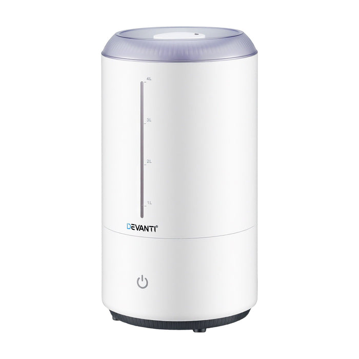 Devanti Ultrasonic Humidifier Aroma Diffuser Top Fill Quiet Bedroom 4L White