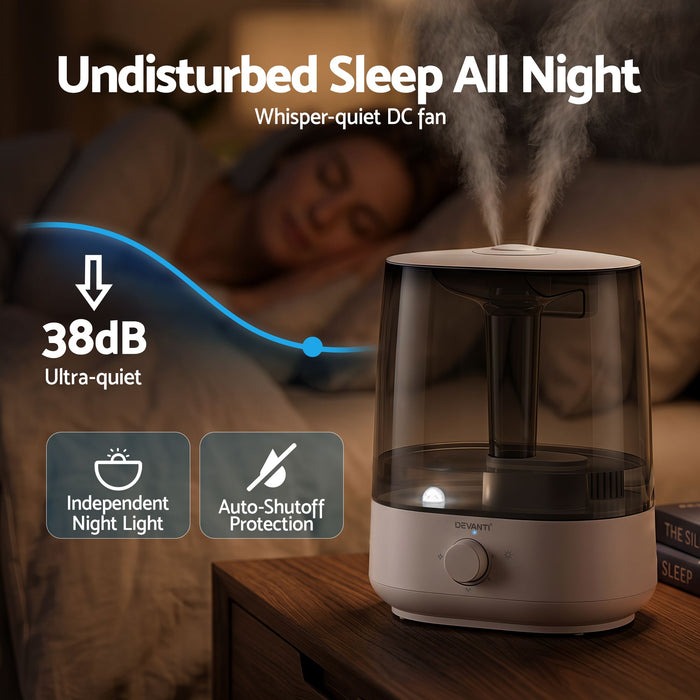 Devanti Ultrasonic Humidifier Aroma Diffuser Top Fill Quiet Bedroom 6L