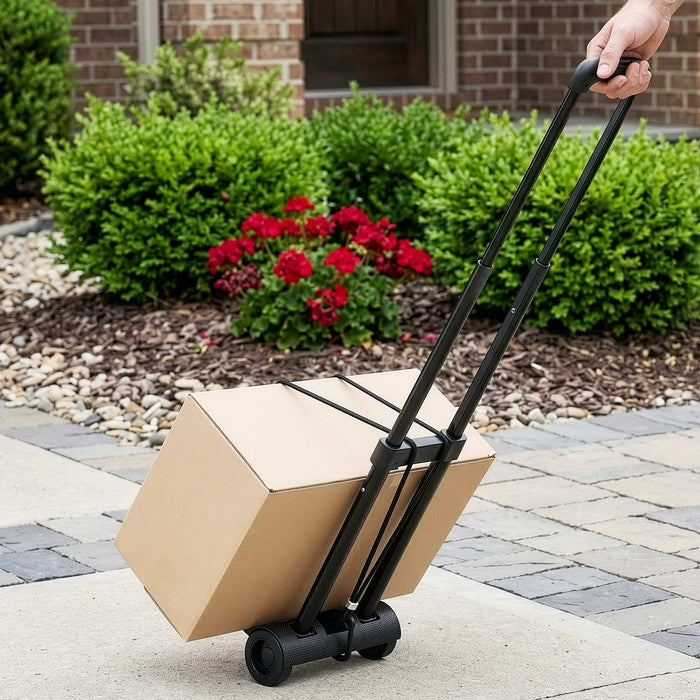 Giantz Folding Trolley Portable Hand Truck Lightweight Travel Luggage Black