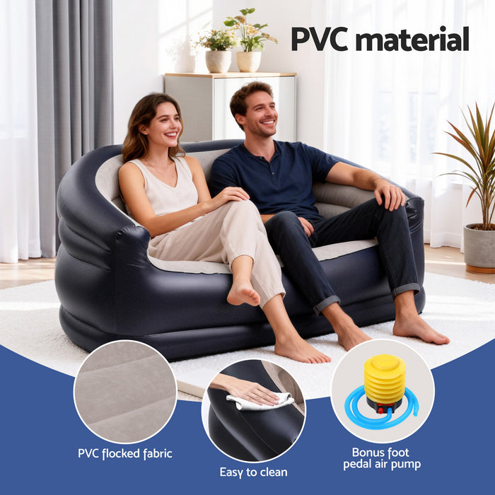 Gardeon Outdoor Air Sofa Inflatable Couch Two-Seater Lounge Chair with Pump Blow Up Couches for Camping