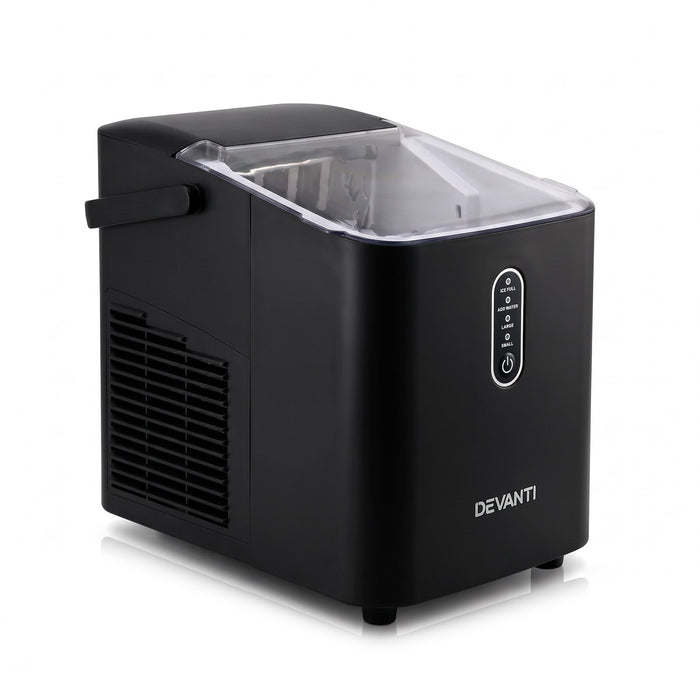 Devanti Ice Maker Portable Ice Machine Countertop Bullet Cube 12KG Black