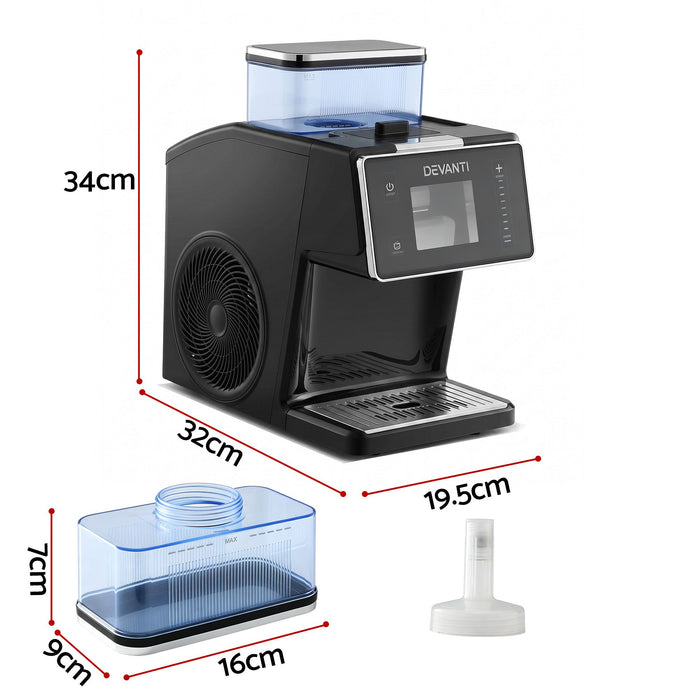 Devanti 20kg/24hr Ice Maker Snowflake Bingsu Shaved Ice Slushie Maker Black