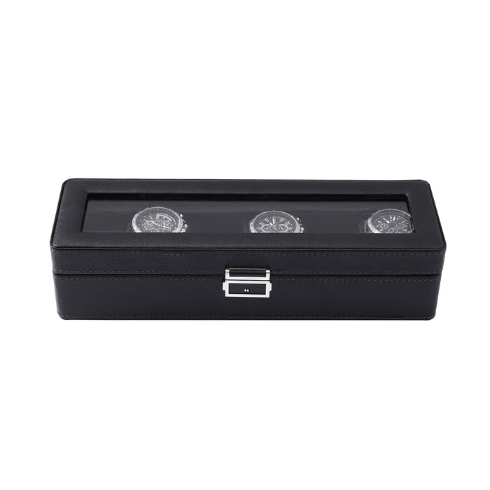 3/6/12 Grids Watch Storage Case Organizer With Key Lock Transparent Display