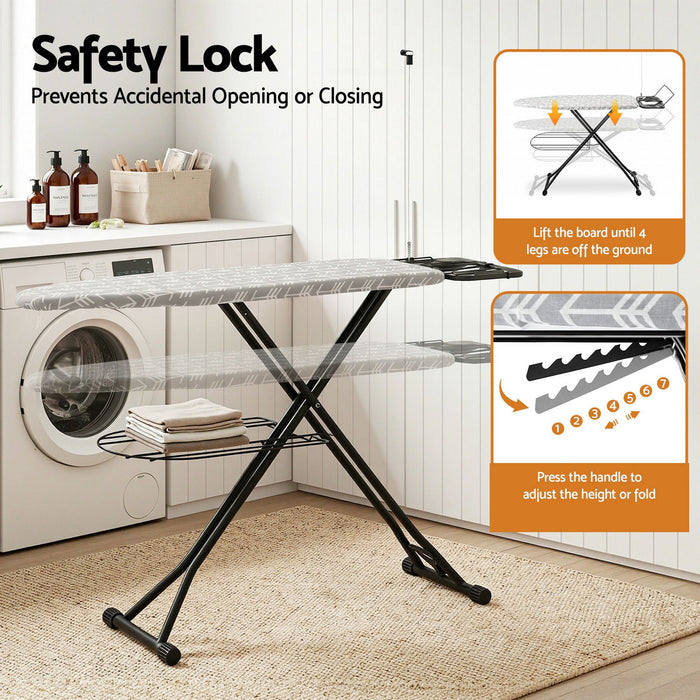 Artiss Foldable Ironing Board with Iron Rest Ironing Board for Laundry Room Arrow