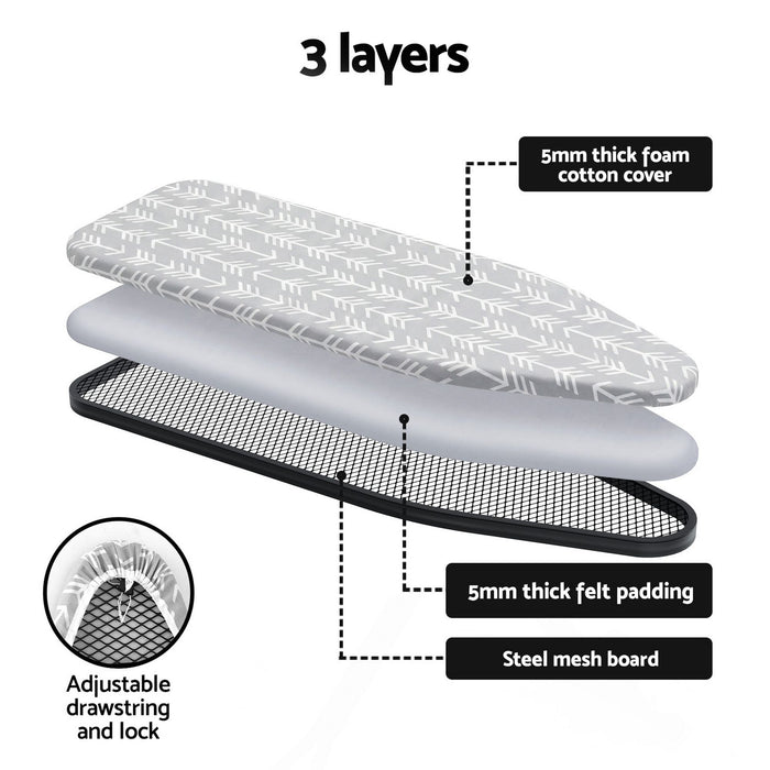 Artiss Foldable Ironing Board with Iron Rest Ironing Board for Laundry Room Arrow