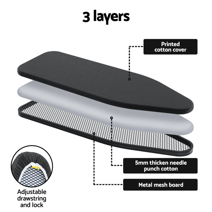 Artiss Ironing Board with Iron Rest with 3 Layers Extra Thick Cover Easy Storage