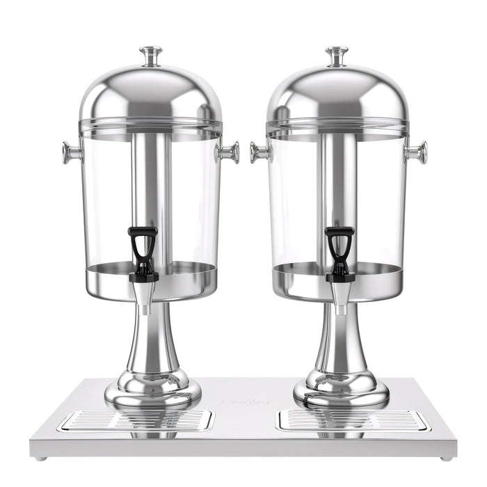 5-Star Chef 16L Dual Tank Juice Dispenser Drink Beverage Server Ice Tubes
