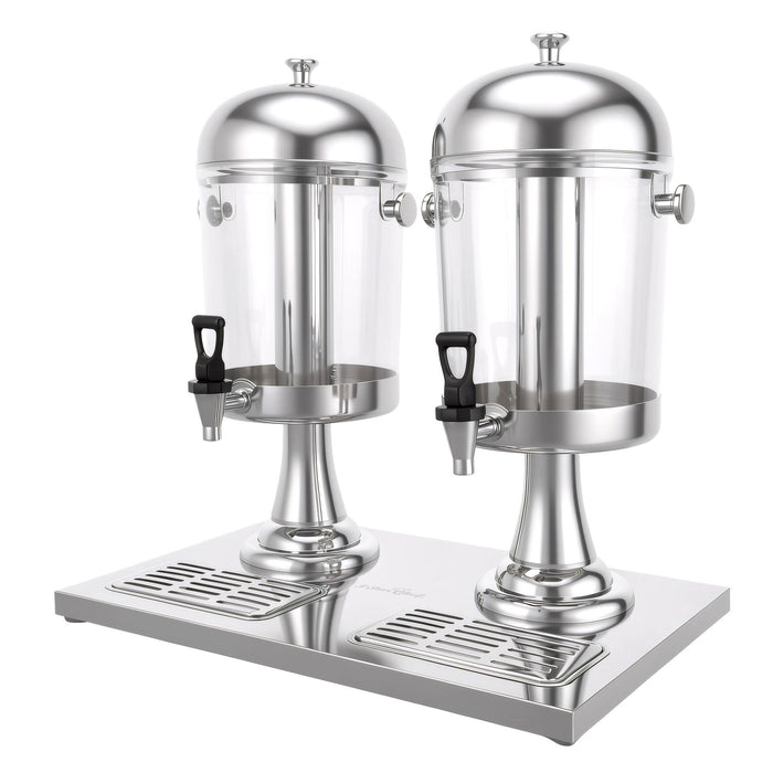 5-Star Chef 16L Dual Tank Juice Dispenser Drink Beverage Server Ice Tubes