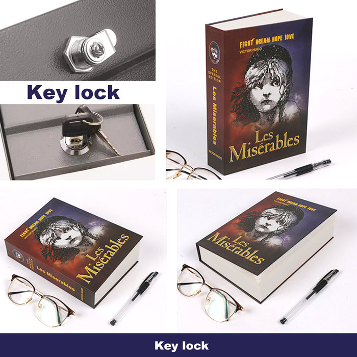 Cash Money box Locker Book Security Secret With 2Key Real Paper