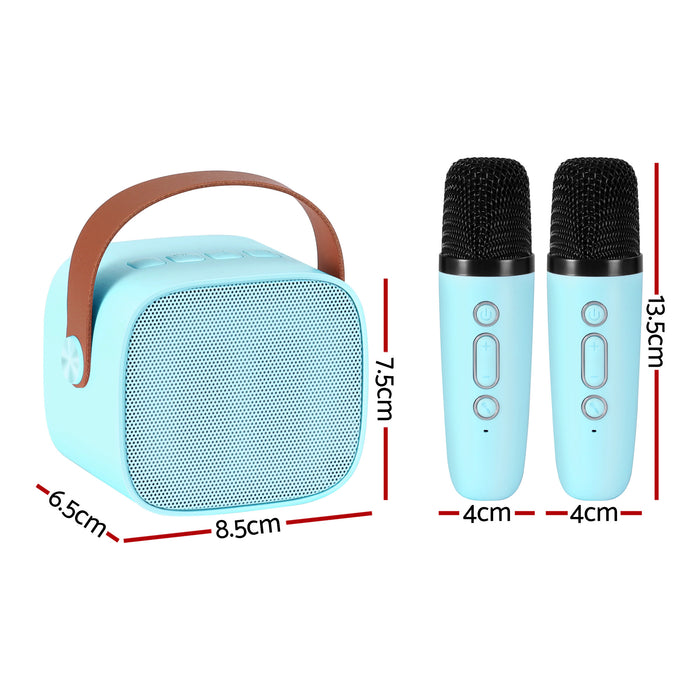 Alpha Mini Portable Karaoke Machine for Adults Kids with 2 Wireless Microphones