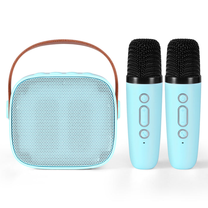Alpha Mini Portable Karaoke Machine for Adults Kids with 2 Wireless Microphones