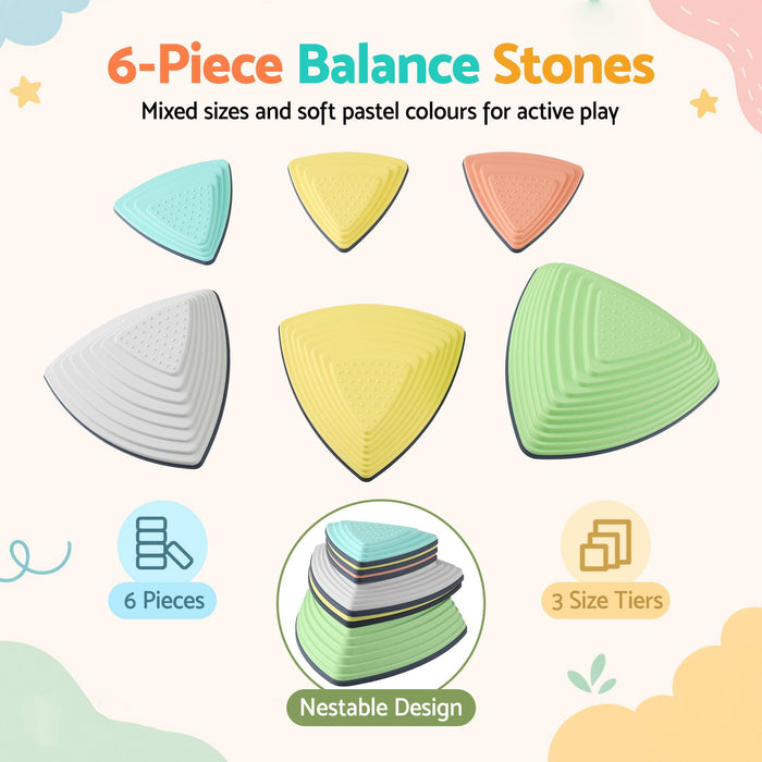 Keezi Kids Stepping Stones 6PCS Balance Stones Indoor Outdoor Toy