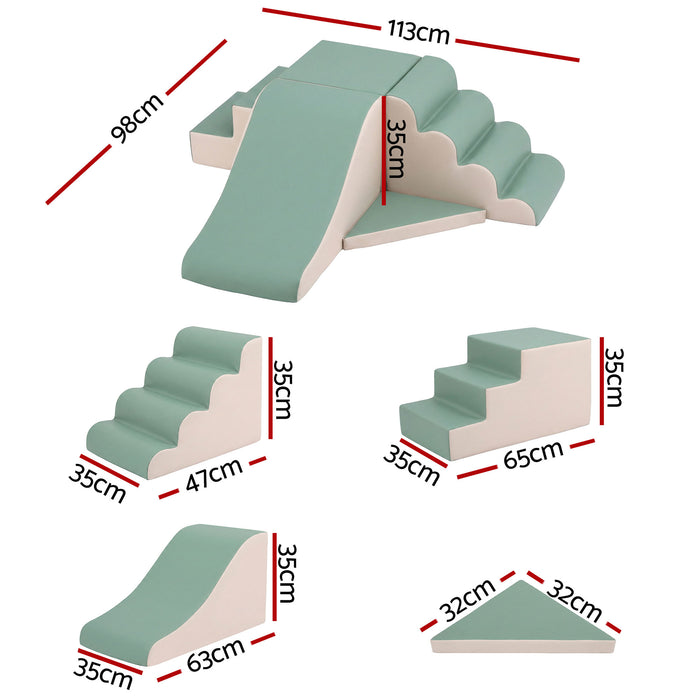 Keezi Kids Climbing Blocks 4-Piece Foam Toddler Playset Soft Indoor Climbing Toy Rocker