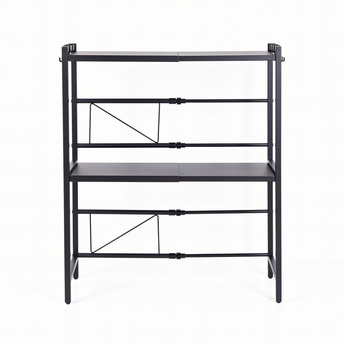 Artiss Kitchen Bakers Rack 40-60CMX78CM Metal Microwave Stand Black