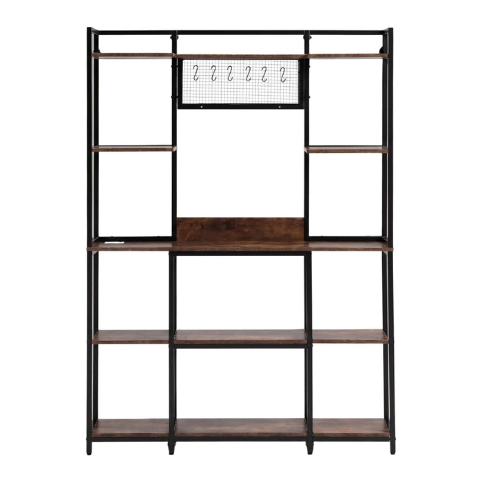 Artiss Kitchen Rack with 6 Hooks Microwave Storage Shelf 120cm x 170cm