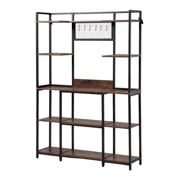 Artiss Kitchen Rack with 6 Hooks Microwave Storage Shelf 120cm x 170cm