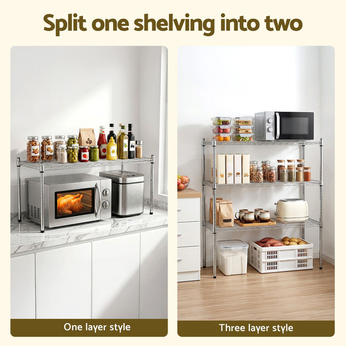 Artiss 5-Tier Kitchen Rack Shelf Shelving 120x45x179CM Adjustable Metal Storage Shelves
