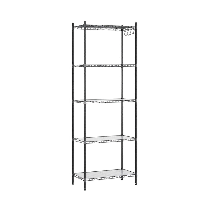 Artiss 5-Tier Kitchen Rack Shelf Shelving Unit 55x30x150CM Adjustable Metal Storage Shelves Black
