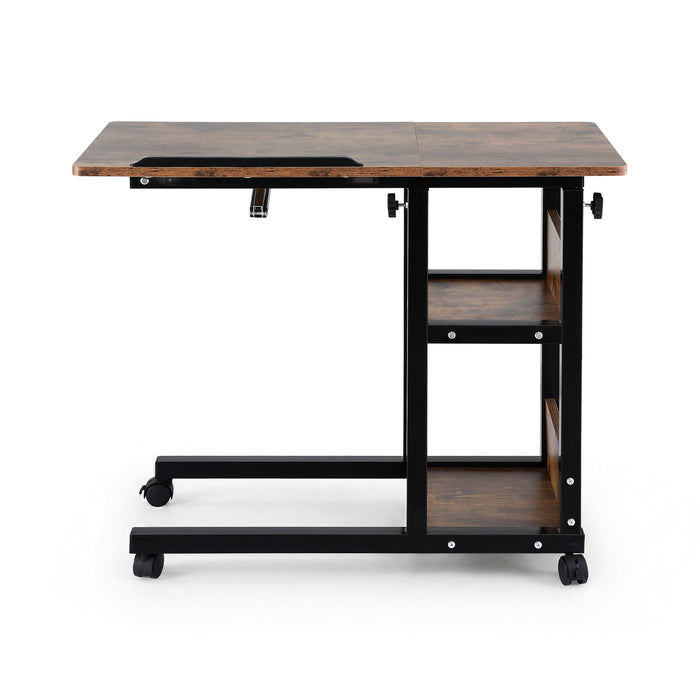 Artiss 3 Tier Adjustable Laptop Desk Tiltable Mobile Side Table Wheels