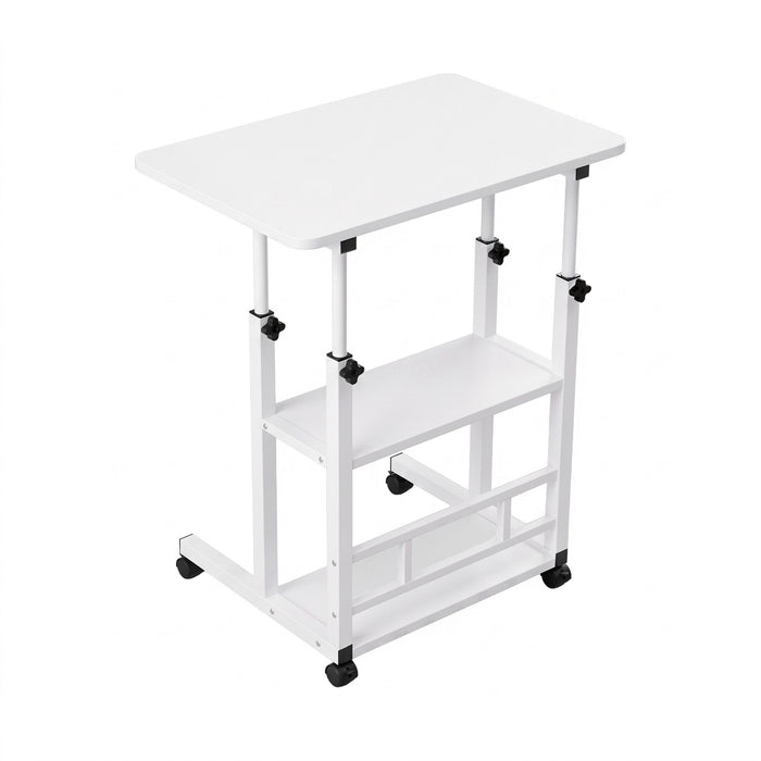 Artiss Laptop Desk Height Adjustable Mobile Workstation Computer Desks 60CM White