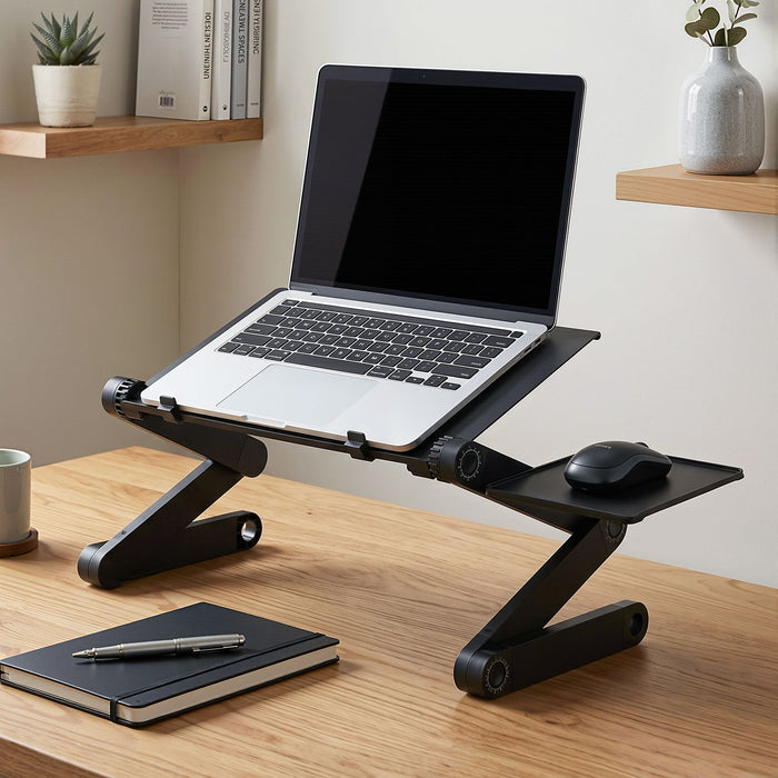 Artiss Laptop Stand Aluminium Computer Riser Foldable Lap Desk Bed Table Black
