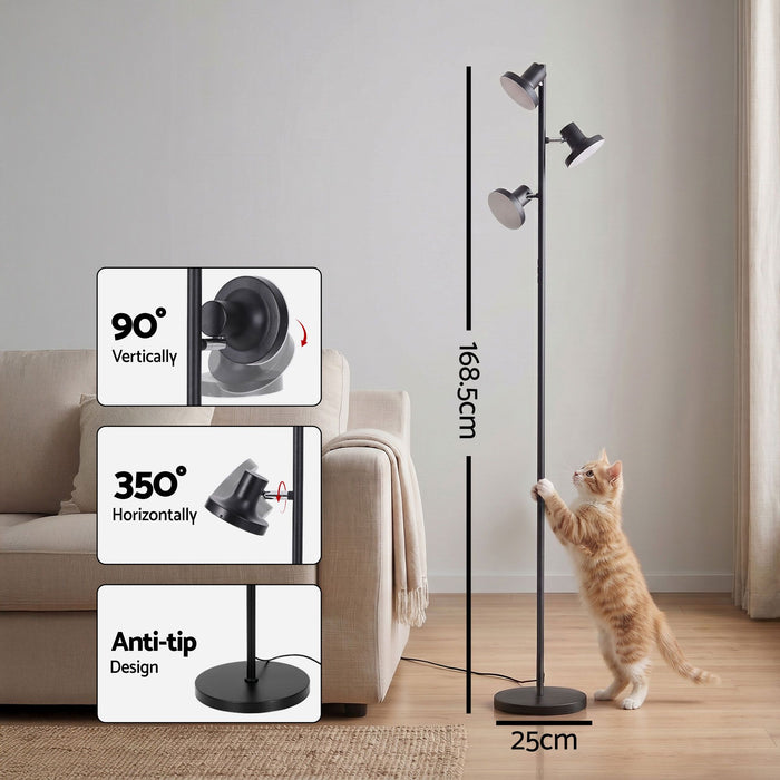 Artiss LED Tree Floor Lamp, 36W Modern Dimmable Standing Lamp with Remote & Touch Control, 4 Color Temperatures, 3 Rotatable LED Light Floor Lamps for Living Room, Bedroom, Office