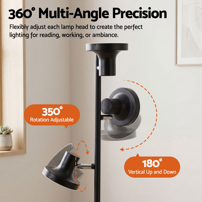 Artiss LED Tree Floor Lamp, 36W Modern Dimmable Standing Lamp with Remote & Touch Control, 4 Color Temperatures, 3 Rotatable LED Light Floor Lamps for Living Room, Bedroom, Office
