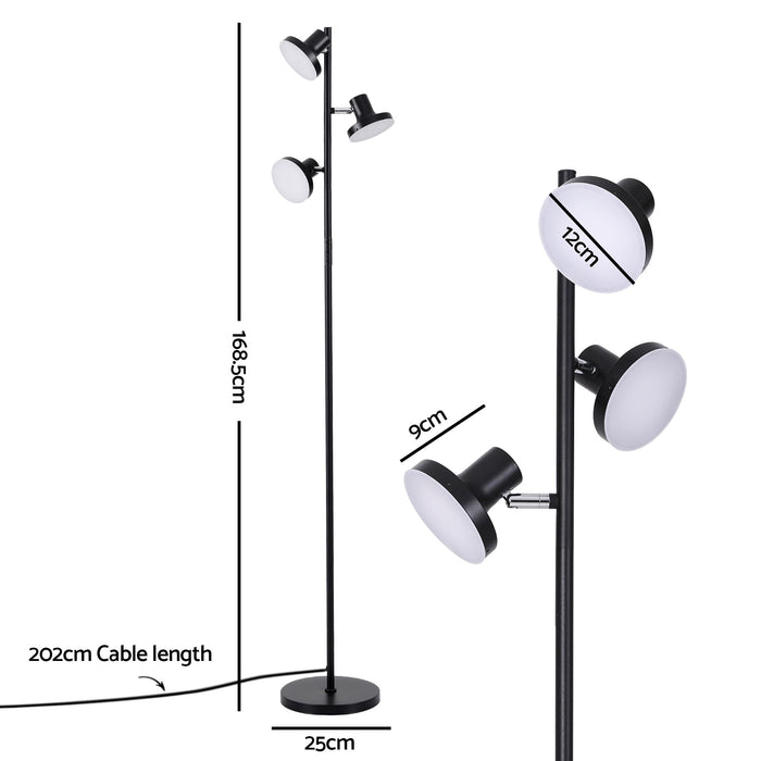 Artiss RGB Floor Lamp LED with 3 Swivel Lights Color Changing Lamp with Remote Stepless Dimmable