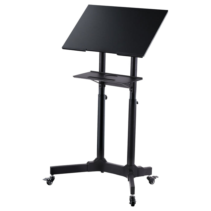 Artiss Mobile Lectern Stand, Adjustable Sit-to-Stand Presentation Podium w/ Wheels Black