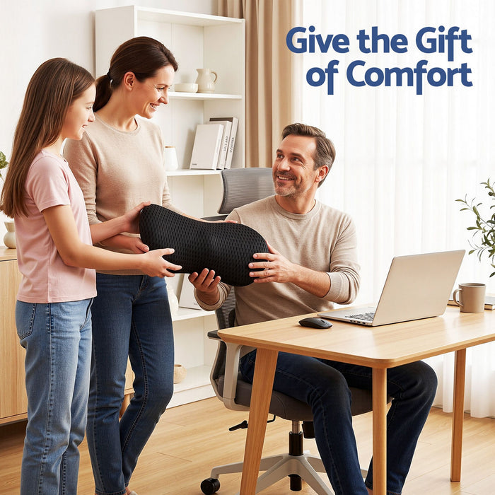 Artiss Lumbar Support Pillow for Office Chair and Car Ergonomic Memory Foam Lumbar Pillow for Lower Back, Breathable Back Support Pillow for Car Seat, Bed and Recliner