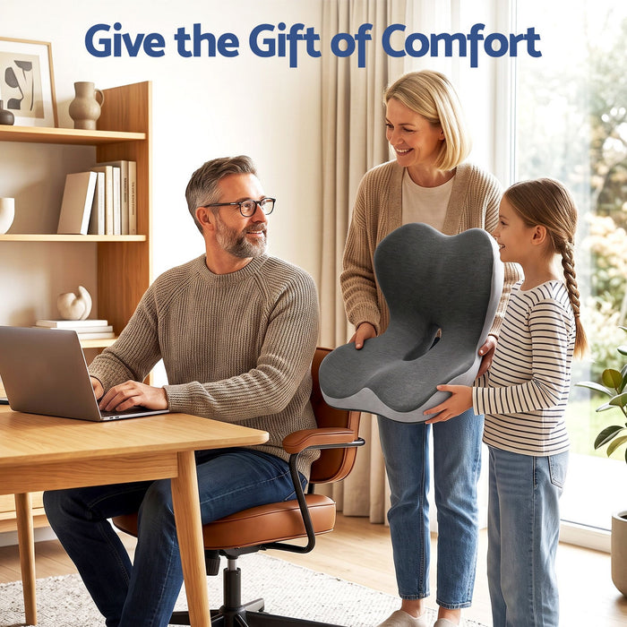 Artiss Ergonomic Seat Cushion with Lumbar Support for Office Chair, Memory Foam Coccyx and Lumbar Support Pad for Car Office Wheelchair Home