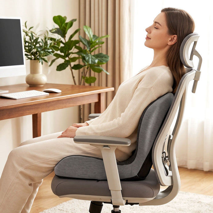 Artiss Ergonomic Seat Cushion with Lumbar Support for Office Chair, Memory Foam Coccyx and Lumbar Support Pad for Car Office Wheelchair Home