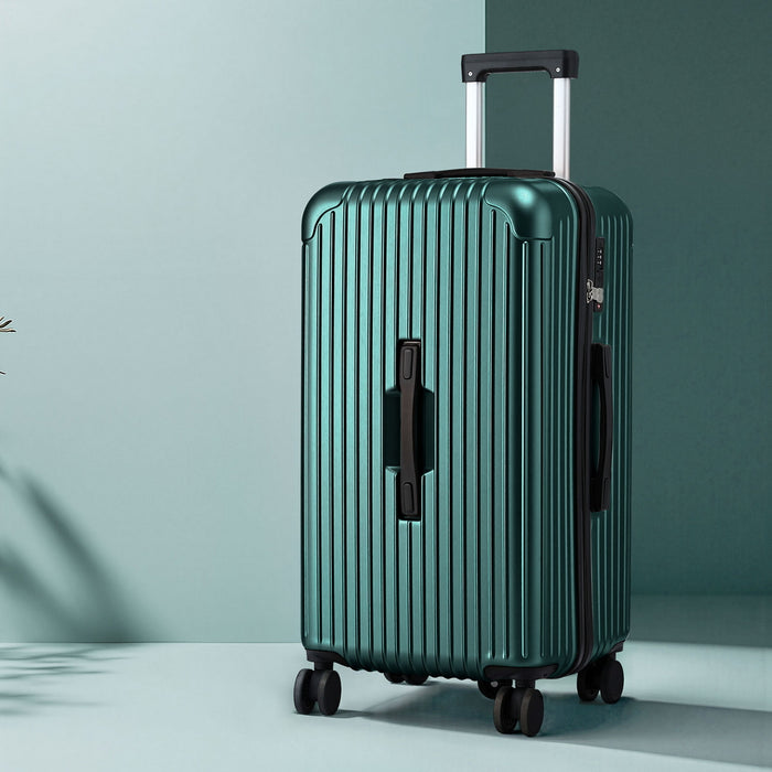 Wanderlite 28" Trunk Luggage Suitcase Travel 5 Wheels Type-C Port TSA Green