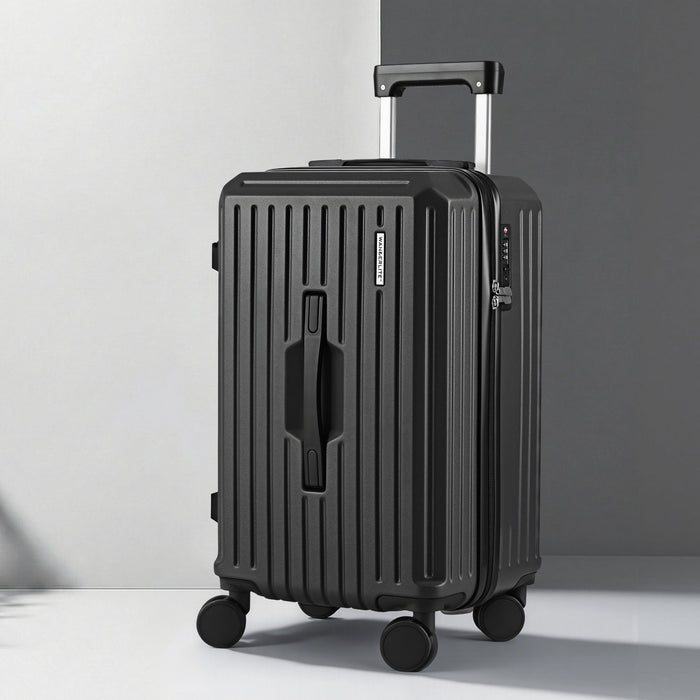 Wanderlite 20" Trunk Luggage Suitcase Travel Carry On TSA Lock Black