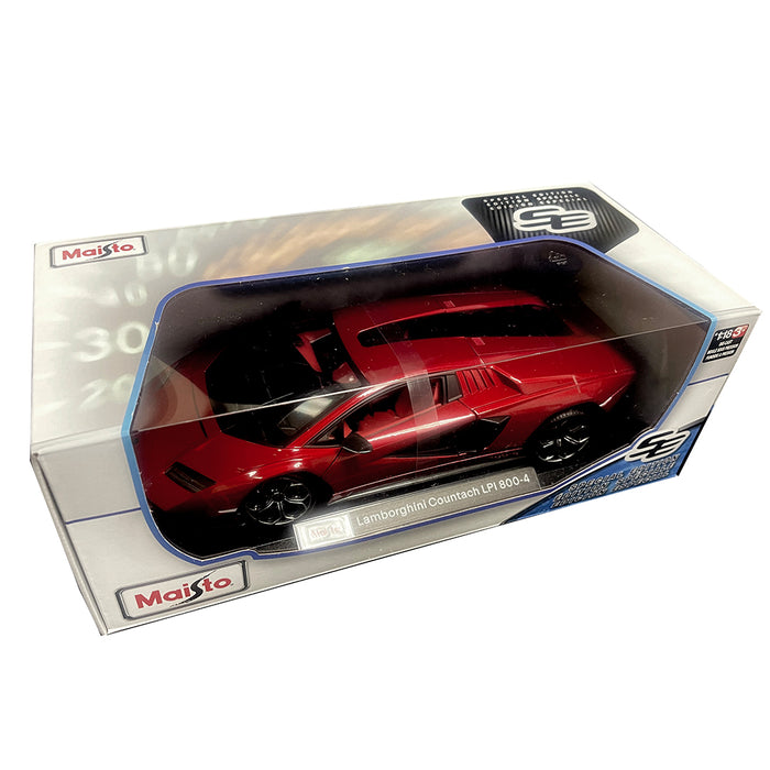 Maisto 1:18 Lamborghini Countach LPI 800-4 Red Metallic Diecast +Plastic Part