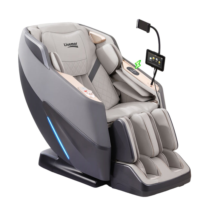 Livemor Elite Pro 4D Massage Chair with AI Wellness Detection & AI Body Scan, Zero Gravity, Full Body Air Compression, Extended SL Track, 12 Auto Programs, Professional Foot Massage, Waist Heating, Voice Control