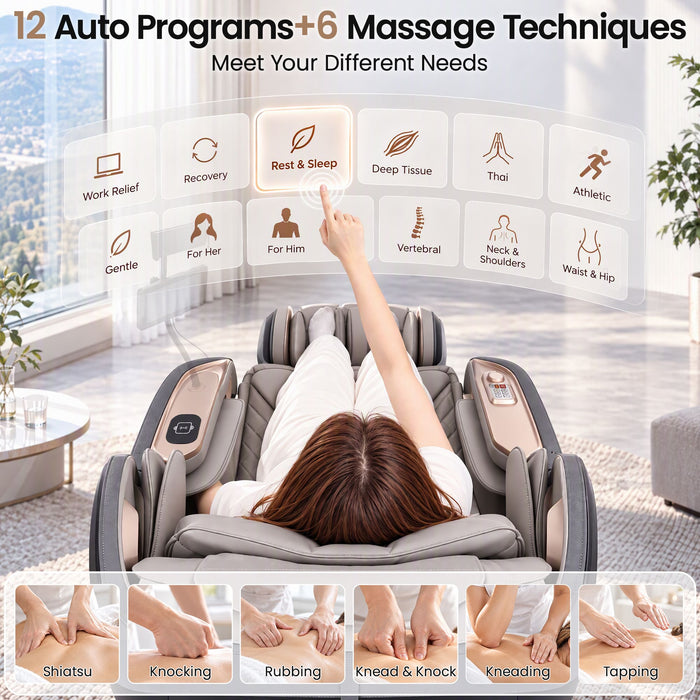 Livemor Elite Pro 4D Massage Chair with AI Wellness Detection & AI Body Scan, Zero Gravity, Full Body Air Compression, Extended SL Track, 12 Auto Programs, Professional Foot Massage, Waist Heating, Voice Control