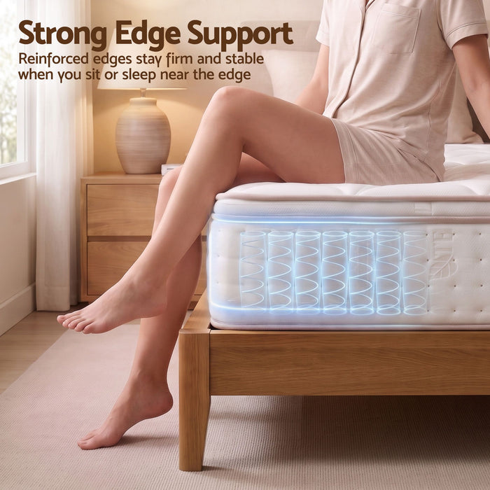 Giselle 30cm Single Spring Mattress Tencel Cover 5-Zone Firm Back Support
