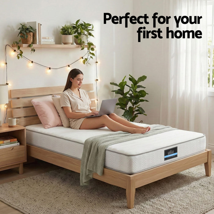 Giselle Single Mattress 20cm with Reinforced Edge Support Egg-Crate Foam