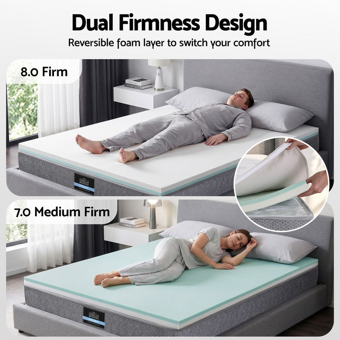 Giselle Bedding Double Mattress 23cm Pocket Spring Mattress with Adjustable Firmness Reversible Foam Layer for Medium Firm & Firm Support Motion Isolation Bedroom Bed