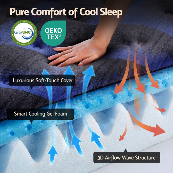 Giselle 34cm Queen Hybrid Mattress with Cooling Gel Memory Foam and Edge Support
