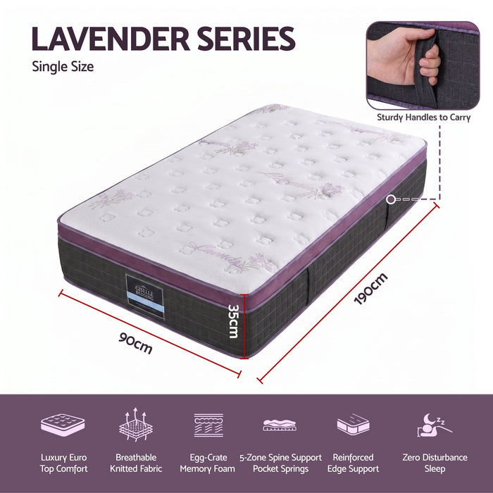 Giselle Single Euro Top Mattress Firm Pocket Spring Edge Support
