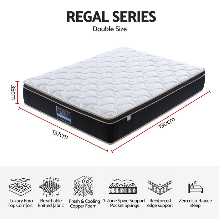 Giselle 35cm Double Mattress Firm with Copper Memory Foam and Edge Support