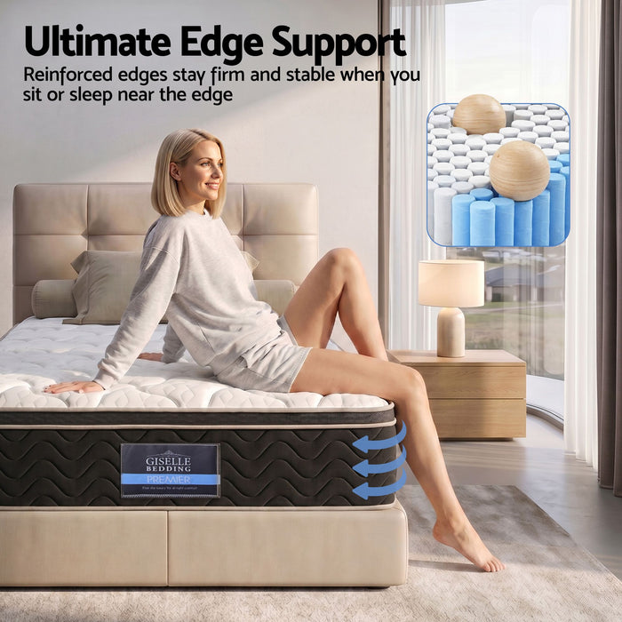 Giselle 35cm King Single Mattress Firm with Copper Memory Foam and Edge Support