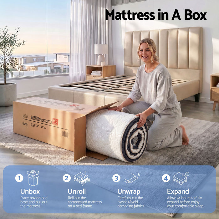 Giselle 35cm King Single Mattress Firm with Copper Memory Foam and Edge Support